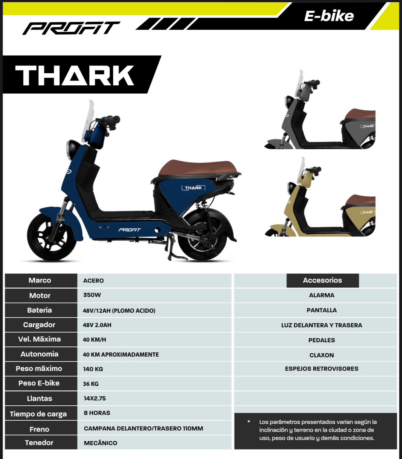 Bicicleta Eléctrica Profit Thark